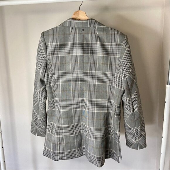 SOSKEN Studios Hero grey plaid double breasted blazer sz 4 - Picture 4 of 9